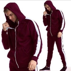 Men's Tracksuit In Wine Red